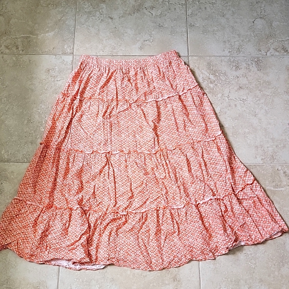 Orange midi skirt